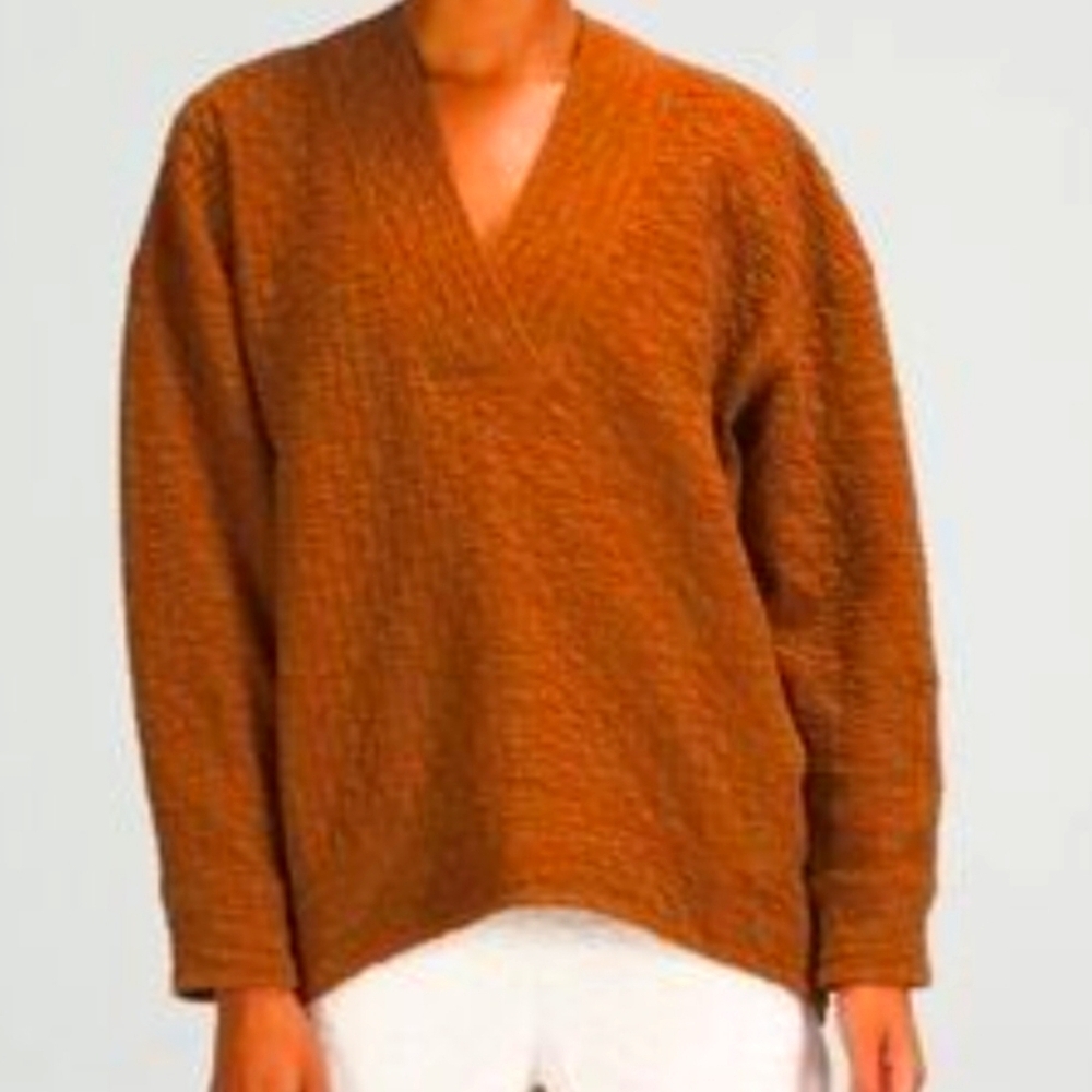 Lululemon Rippeled Brown Vneck Pullover Pockets Size 6